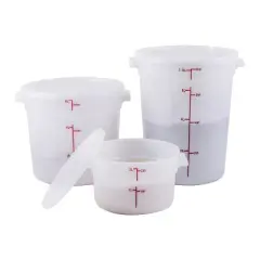 Winco Cover for Round Storage Container, White, Polypropylene, Fits 2 and 4 -Quart