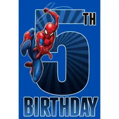 Boy's Marvel Spider-Man Swinging 5th Birthday T-Shirt