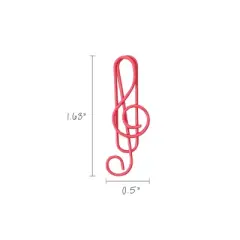 Wrapables Paper Clips Bookmarks for Office Home School (Set of 50), Treble Clef