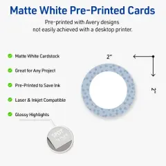 Avery Round Business Cards, Polka Dots Design, 2", 120ct