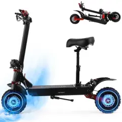 Topteng 12" Electric Scooter for Adults - Black: 2000W Motor, 40 MPH Max Speed, 50 Mile Range