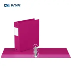 Davis Group 6pk 2" Premium Economy Round Ring Binders Pink: Hard Cover, 400 Sheet Capacity, 2 Pockets, Polypropylene