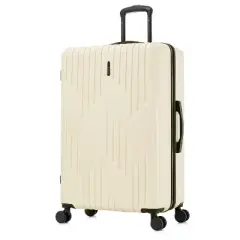 InUSA Drip Lightweight Hardside Large Checked Spinner Suitcase - Sand