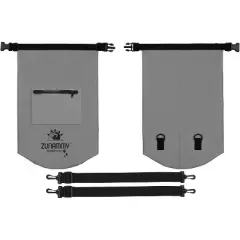 Grey Waterproof Dry Bag with Pocket