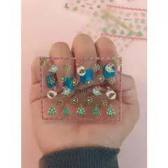 Wrapables 1200+ Festive Holiday Nail Stickers Christmas Nail Art Stickers (50 sheets)