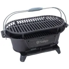 Cesicia Cast Iron Grill Outdoor, Portable Charcoal Grill and Tabletop Cast Iron Skillet, Small Charcoal Grill, Camping Stove, Hibachi Grill
