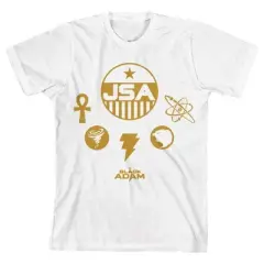 Black Adam Movie Character Icons White Graphic Tee Toddler Boy to Youth Boy