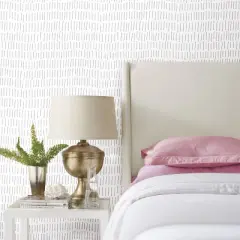 RoomMates Tick Mark Gray Peel and Stick Wallpaper: Removable Adhesive Geometric Vinyl, 28.18 Sq Ft Coverage