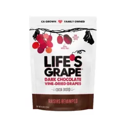 Life's Grape Dark Chocolate Vine-Dried Grapes - 8 bags, 4.5 oz each