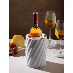 Taraz White Marble Wine Cooler