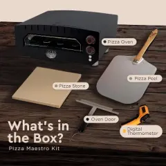 Aspect Living Slice Box Electric Pizza Oven, Countertop Cooking, Heats Up to 750 Degrees, Digital Thermometer, Pizza Stone, and Pizza Peel Included