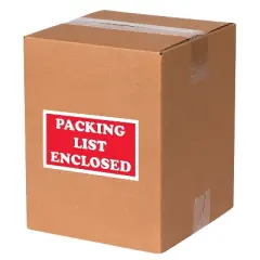 Tape Logic Labels "Packing List Enclosed" 3" x 5" Red/White 500/Roll SCL538