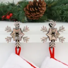 Original MantleClip 2ct Snowflake Bronze Christmas Stocking Holder