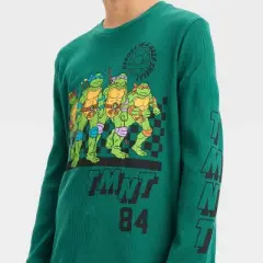 Boys' Teenage Mutant Ninja Turtles Long Sleeve Thermal Graphic T-Shirt - Green