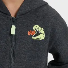 Toddler Boys' Halloween Dino Zip-Up Hoodie - Cat & Jack&trade; Black