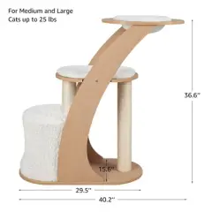 unipaws All-in-One Modern Cat Tree &ndash; Tall Tower with Condo, Scratching Post & Hammock Bed