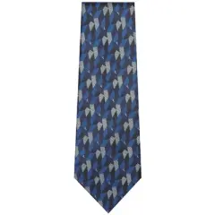TheDapperTie Men's Royal Blue Geometric Necktie with Hanky