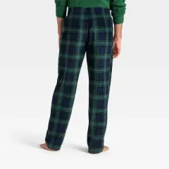 Men's Plaid Microfleece Holiday Matching Family Pajama Pants - Wondershop&trade; Navy Blue