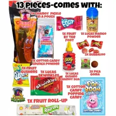 Food Crush-Chamoy Pickle Kit-Tiktok Candy Gift Pouch (13 Pcs)-With Cotton Candy Crunch-Gifts For Kids, Teens