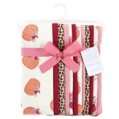 Hudson Baby Infant Girl Cotton Flannel Burp Cloths Bundle, Cutest Pumpkin, One Size