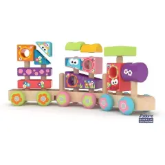J'adore Wooden Animal Print Stacking Train
