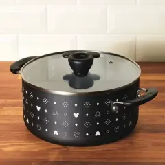 Farberware Disney Monochrome 5.5qt Ceramic Nonstick Stockpot with Lid Black: Dishwasher-Safe, Gas & Electric Compatible