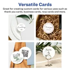 Avery Printable Round Cards with Sure Feed Technology, 2" Diameter, Matte White Cardstock, Print-to-the-Edge, Laser/Inkjet Cards, 120 Total