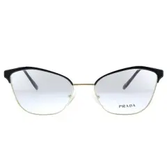 Prada PR 62XV AAV1O1 Womens Cat-Eye Eyeglasses Black Light Gold 54mm