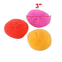 Unique Bargains Plastic Scrubber Mesh Kitchen Scouring Pads Multicolor 3" x 1.4" 8 Pcs