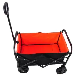 CAVINAS Folding Shopping Cart,Grocery Cart with 600D Oxford Fabric,Utility Cart for Camping,Shopping,Sports,Garden