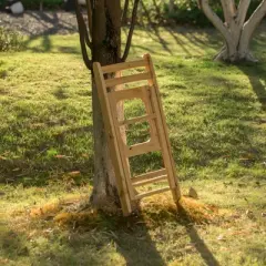 PLAYBERG Wooden Folding Portable Toilet Seat for Camping and Hiking with Backrest