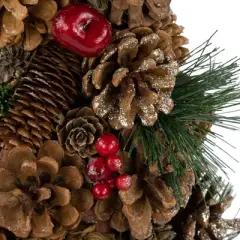 Northlight Pine Cone, Pine Needle and Berries Christmas Tree Decoration - 19"