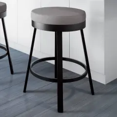 Amisco 26" Clock Counter Height Barstool Light Gray