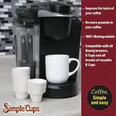 SCS Direct Simple Cups-Disposable Filters Compatible with Keurig Brewers-600 Single Serve Replacement Filters Compatible W Regular and Reusable K Cups