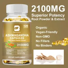 B Beworth Extra Strength Ashwagandha 2100 mg Supplement, 120 Capsules