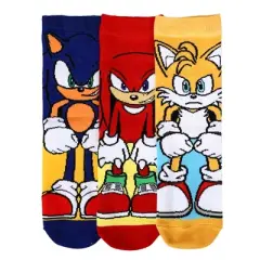 Sonic The Hedgehog Characters Youth 3-Pack 360 Crew Socks