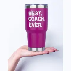 Meant2tobe 12 oz Thank You Gifts for Coaches, Best Coach Ever Tumbler and Keychain for Sports, Pink