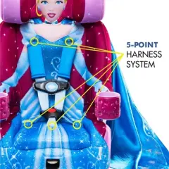KidsEmbrace Disney Cinderella Safety Vehicle Combination 5 Point Harness High Back Booster Car Seat for Ages 12 Months to 10 Years Old