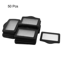 Unique Bargains Faux Leather Office Horizontal Business ID Badge Card Holder Container Black 50 PCS