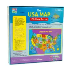 AreYouGame.com The USA Map Puzzle with Bonus Trivia Board Game