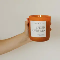 Sweet Water Decor Spiced Apple Cider 15oz Orange Matte Jar Candle