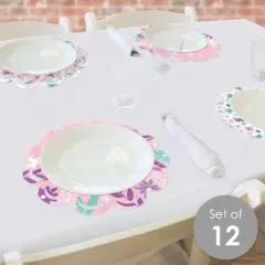 Big Dot of Happiness Beautiful Butterfly - Floral Baby Shower or Birthday Party Round Table Decorations - Paper Chargers - Place Setting For 12