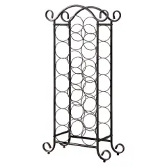 Kings Brand Furniture Linder Floor Freestanding Metal Wine Rack, 21 Wine Bottle Holder Stand, Brushed Copper