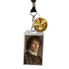 Outlander Some Like It Scot Lanyard with Clear ID Badge Holder and Rubber Charm Brown