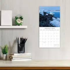 The Gifted Stationery 2025 Square Wall Calendar, North America Coastlines, 16-Month Passport Collection with 180 Reminder Stickers(12x12 In)