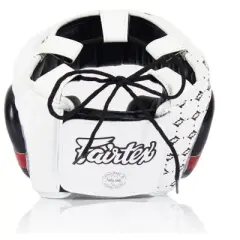 Fairtex HG10 Headgear Head Guard Super Sparring - Black & White