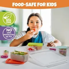 Bentology Bento Lunch Box Set w 5 Leakproof Snack Containers & Built-In Utensil Holder- Meal Prep Made Easy w Reusable, Kid's Back to School or Office