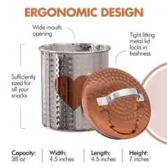 Amici Pet Rosie Treats Small Storage Canister, 38 oz. , Rose Gold