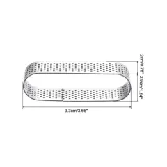 Unique Bargains Heat-Resistant Non Stick Perforated Oval Metal Pastry Rings 2 Pcs