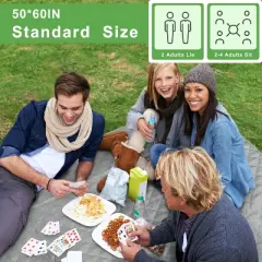 Tirrinia Waterproof Picnic Blanket - Sandfree Beach Lightweight Traveling Blanket, Portable Outdoor Blanket, Summer Camping Must-Haves